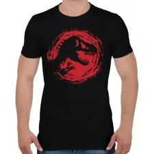 PRINTFASHION Dínó park - Férfi póló - Fekete férfi póló