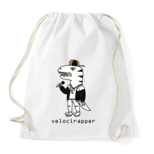 PRINTFASHION Dínó  veloci - rapper_ - Sportzsák, Tornazsák - Fehér tornazsák