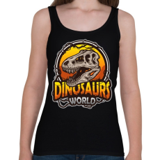 PRINTFASHION Dínó világ - Női atléta - Fekete