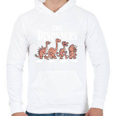 PRINTFASHION Dínók a zebrán - Férfi kapucnis pulóver - Fehér