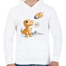 PRINTFASHION dinokopapir - Férfi kapucnis pulóver - Fehér