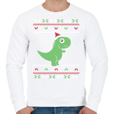 PRINTFASHION Dínós csúnya pulcsi - Férfi pulóver - Fehér