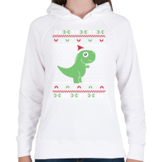 PRINTFASHION Dínós csúnya pulcsi - Női kapucnis pulóver - Fehér