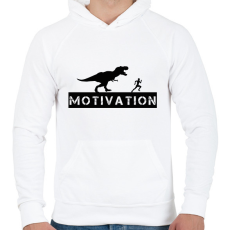PRINTFASHION Dinosaur motivation - Férfi kapucnis pulóver - Fehér