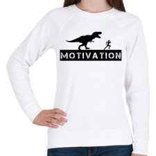 PRINTFASHION Dinosaur motivation - Női pulóver - Fehér női pulóver, kardigán