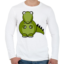 PRINTFASHION Dinoszaurusz - Férfi hosszú ujjú póló - Fehér férfi póló