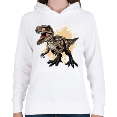 PRINTFASHION Dinoszaurusz  - Női kapucnis pulóver - Fehér