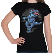 PRINTFASHION Dinoszaurusz  - Női póló - Fekete női póló