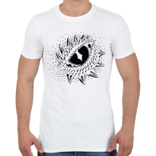 PRINTFASHION Dinoszaurusz/Sárkány szem - Fekete - Férfi póló - Fehér férfi póló