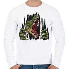 PRINTFASHION Dinoszaurusz - Tépett anyag - Férfi pulóver - Fehér férfi pulóver, kardigán