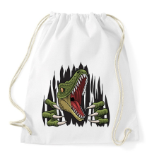 PRINTFASHION Dinoszaurusz - Tépett anyag - Sportzsák, Tornazsák - Fehér tornazsák