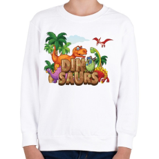 PRINTFASHION Dinoszauruszok - Gyerek pulóver - Fehér