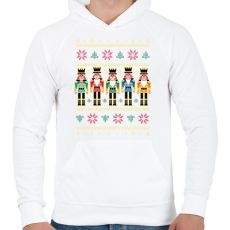 PRINTFASHION Diótörős csúnya pulcsi - Férfi kapucnis pulóver - Fehér