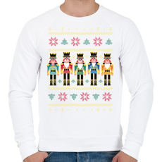 PRINTFASHION Diótörős csúnya pulcsi - Férfi pulóver - Fehér