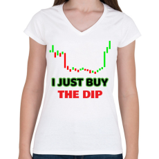 PRINTFASHION DIPCRYPTO - Női V-nyakú póló - Fehér