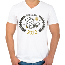 PRINTFASHION Diploma 2022 - Férfi V-nyakú póló - Fehér férfi póló