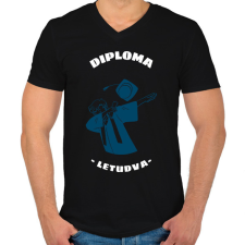 PRINTFASHION DIPLOMA LETUDVA - Férfi V-nyakú póló - Fekete férfi póló