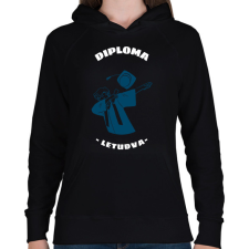 PRINTFASHION DIPLOMA LETUDVA - Női kapucnis pulóver - Fekete női pulóver, kardigán