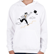 PRINTFASHION Diplomás minta - Gyerek kapucnis pulóver - Fehér