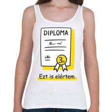 PRINTFASHION Diplomás minta - Számmal - Női atléta - Fehér