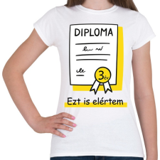 PRINTFASHION Diplomás minta - Számmal - Női póló - Fehér női póló