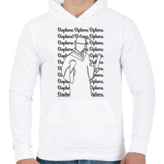 PRINTFASHION Diplomás minta - Vonalas - Férfi kapucnis pulóver - Fehér