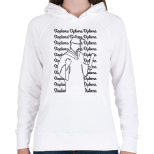 PRINTFASHION Diplomás minta - Vonalas - Női kapucnis pulóver - Fehér női pulóver, kardigán