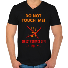 PRINTFASHION DIRECT CONTACT OFF - Férfi V-nyakú póló - Fekete