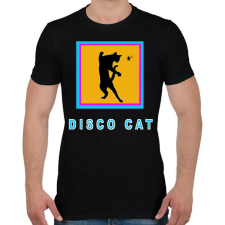 PRINTFASHION DISCO CAT - Férfi póló - Fekete férfi póló