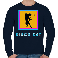 PRINTFASHION DISCO CAT - Férfi pulóver - Sötétkék férfi pulóver, kardigán