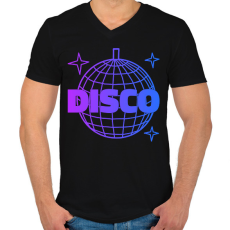 PRINTFASHION Disco  - Férfi V-nyakú póló - Fekete