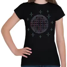 PRINTFASHION Disco gömb - Női póló - Fekete női póló