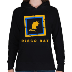PRINTFASHION DISCO RAT - Női kapucnis pulóver - Fekete