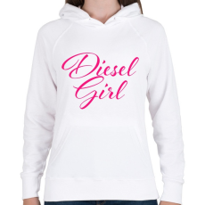 PRINTFASHION Disel Girl - Női kapucnis pulóver - Fehér