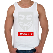 PRINTFASHION Disobey - Férfi atléta - Fehér atléta, trikó