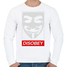PRINTFASHION Disobey - Férfi pulóver - Fehér férfi pulóver, kardigán