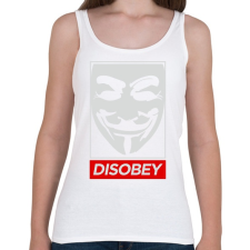 PRINTFASHION Disobey - Női atléta - Fehér női trikó