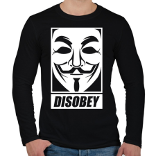 PRINTFASHION disobey vendetta - Férfi hosszú ujjú póló - Fekete férfi póló