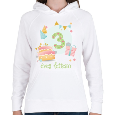 PRINTFASHION Díszes születésnapi minta - Női kapucnis pulóver - Fehér