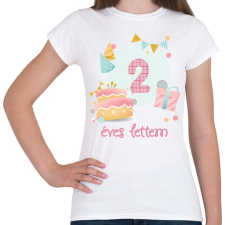 PRINTFASHION Díszes szülinapi minta - Női póló - Fehér női póló