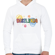 PRINTFASHION Diszlexia - Férfi kapucnis pulóver - Fehér