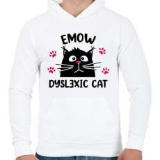 PRINTFASHION Diszlexiás cica - Férfi kapucnis pulóver - Fehér