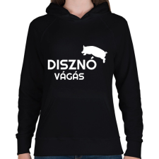 PRINTFASHION Disznóvágás - fehér - Női kapucnis pulóver - Fekete női pulóver, kardigán