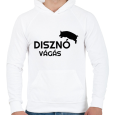 PRINTFASHION Disznóvágás - fekete - Férfi kapucnis pulóver - Fehér