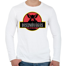 PRINTFASHION Disznóvágás  - Férfi hosszú ujjú póló - Fehér