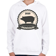 PRINTFASHION Disznóvágás - Gyerek kapucnis pulóver - Fehér