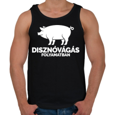 PRINTFASHION Disznóvágás in progress - Férfi atléta - Fekete atléta, trikó