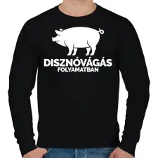 PRINTFASHION Disznóvágás in progress - Férfi pulóver - Fekete férfi pulóver, kardigán