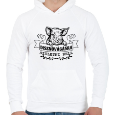 PRINTFASHION Disznóvágásra születni kell - Férfi kapucnis pulóver - Fehér férfi pulóver, kardigán