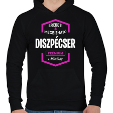 PRINTFASHION Diszpécser prémium minőség - Férfi kapucnis pulóver - Fekete férfi pulóver, kardigán